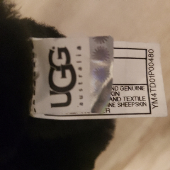 Womens UGG Jemma 3205 Shearling Lined Knee Boots 7 Black Leather Brown Heel - Picture 6 of 8